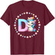 Unicorn Letter D Initial Rainbow Monogram for Girls and Kids T-Shirt - T-Shirt | Maroon