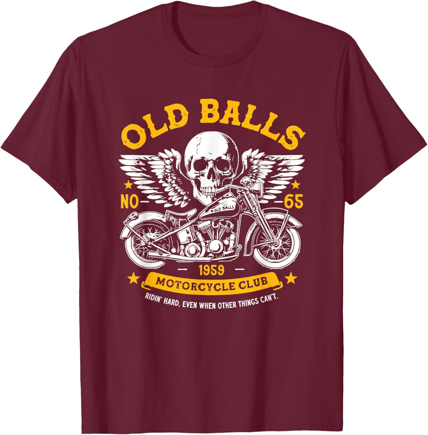 Vintage Motorcycle 1959 65th Birthday for Old Man Bikers T-Shirt - T-Shirt | Maroon