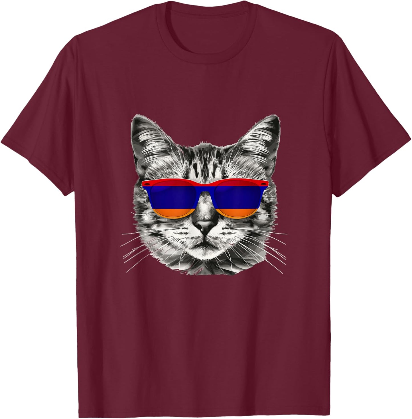 Armenian Flag Cat Owner Souvenirs Products Kitten Armenia T-Shirt - T-Shirt | Maroon
