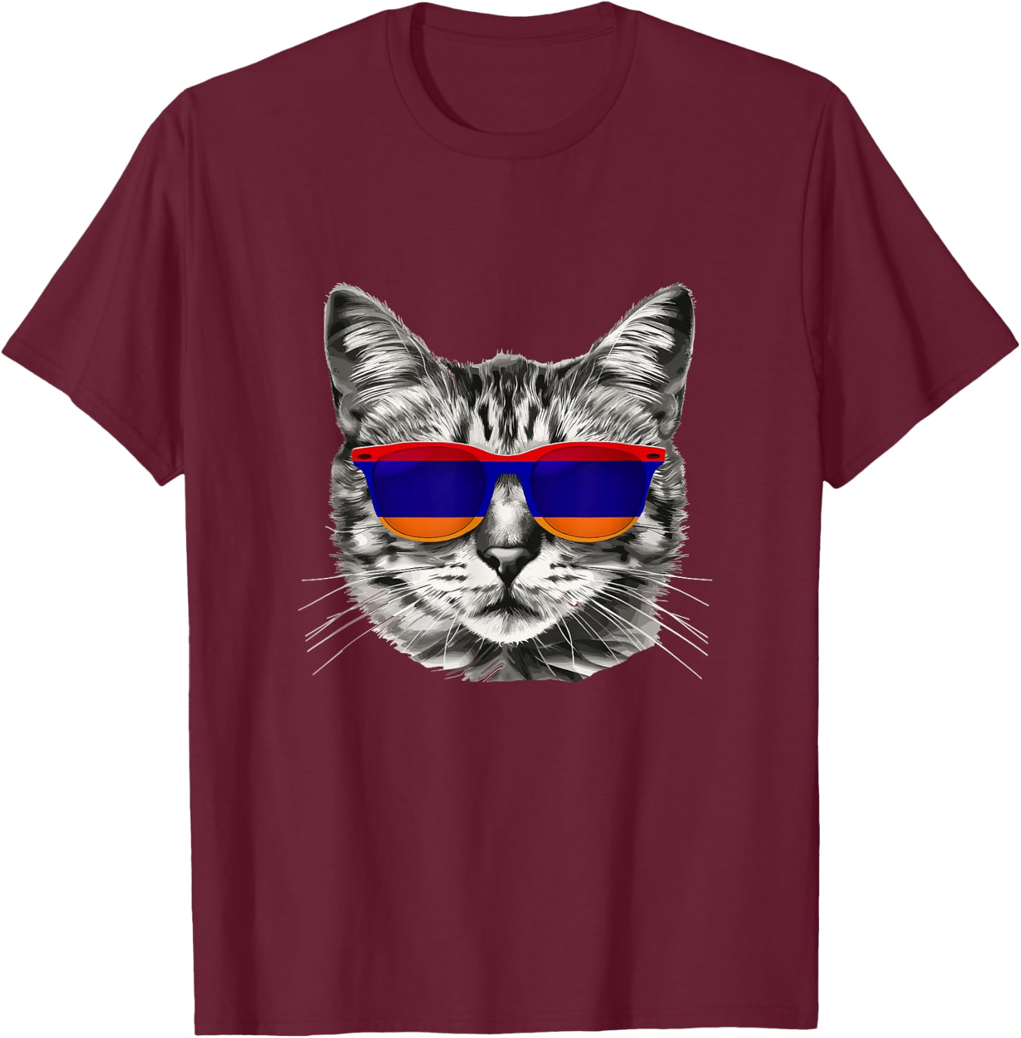 Armenian Flag Cat Owner Souvenirs Products Kitten Armenia T-Shirt - T-Shirt | Maroon