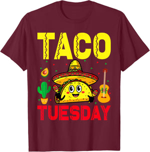 Funny Mexican Taco Lover Taco Tuesday Foodie Mexico Taco T-Shirt - T-Shirt | Maroon