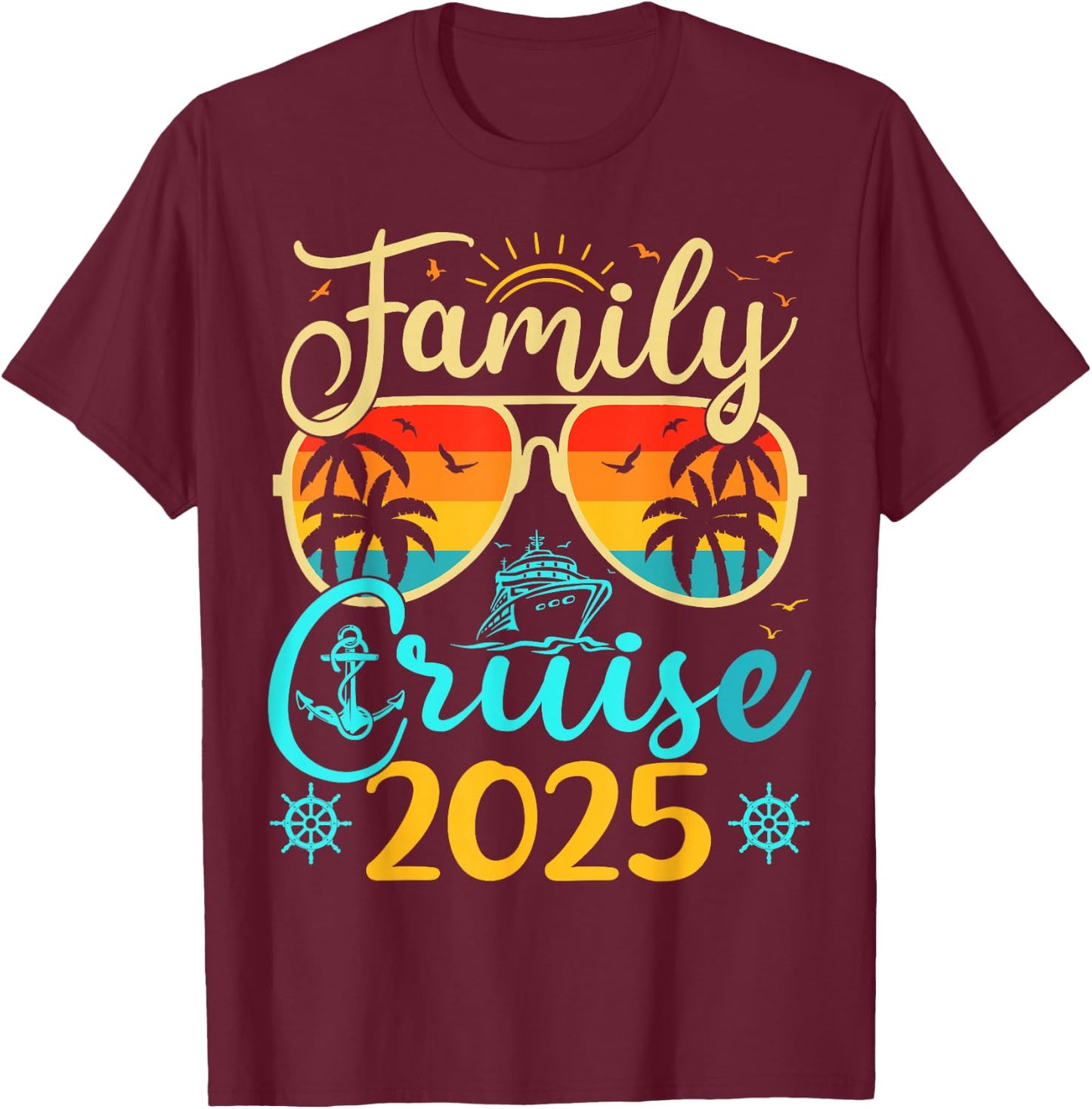 Family Cruise 2025 Summer Vacation Matching Family Cruise T-Shirt - T-Shirt | Maroon