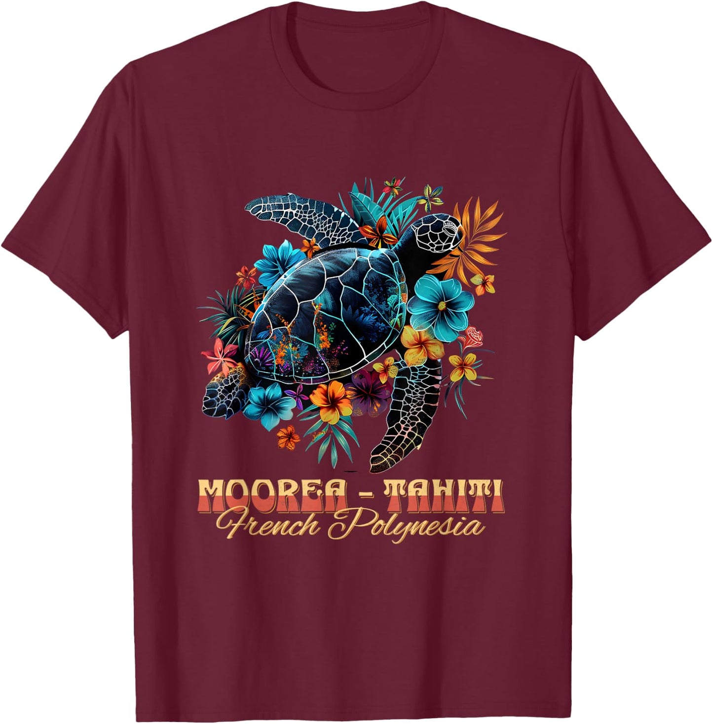 French Polynesia Moorea Tahiti T-Shirt - T-Shirt | Maroon
