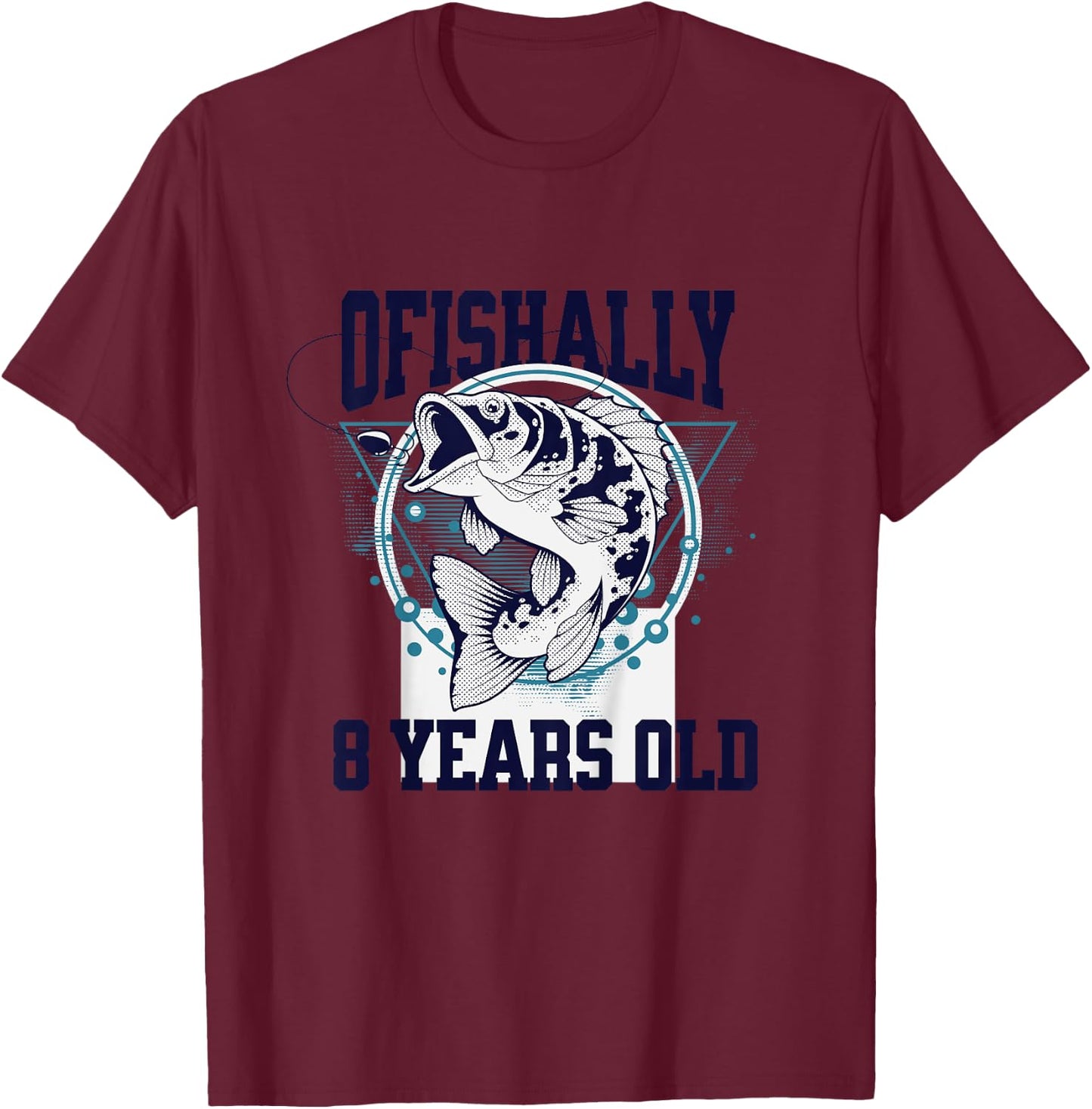 Kids Ofishally 8 Years Old, Eighth Birthday T-Shirt - T-Shirt | Maroon