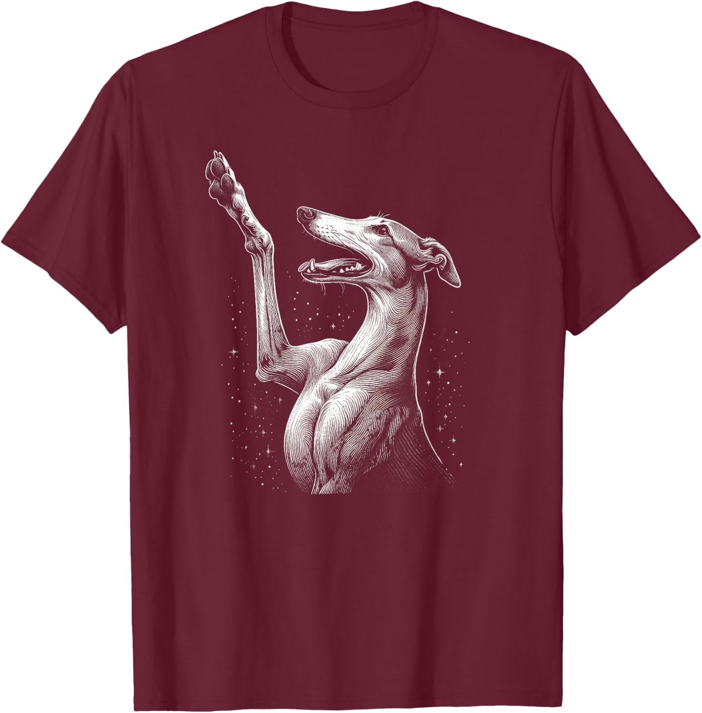 Greyhound Art Design and Men T-Shirt - T-Shirt | Maroon