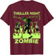 Thriller Night Halloween Dancing Zombie T-Shirt - T-Shirt | Maroon