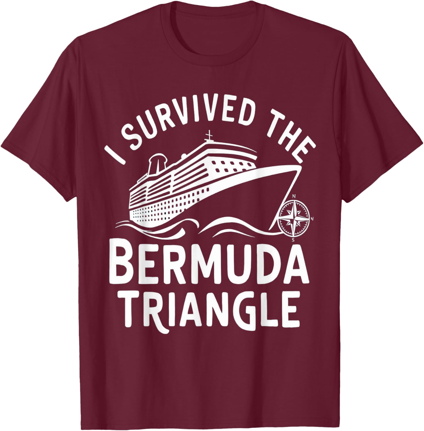 Matching Family and Group I Survived The Bermuda Triangle T-Shirt - T-Shirt | Maroon