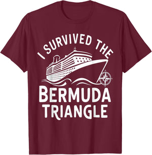 Matching Family and Group I Survived The Bermuda Triangle T-Shirt - T-Shirt | Maroon