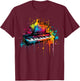 Keyboard instrument on colorful painted Keyboard T-Shirt - T-Shirt | Maroon