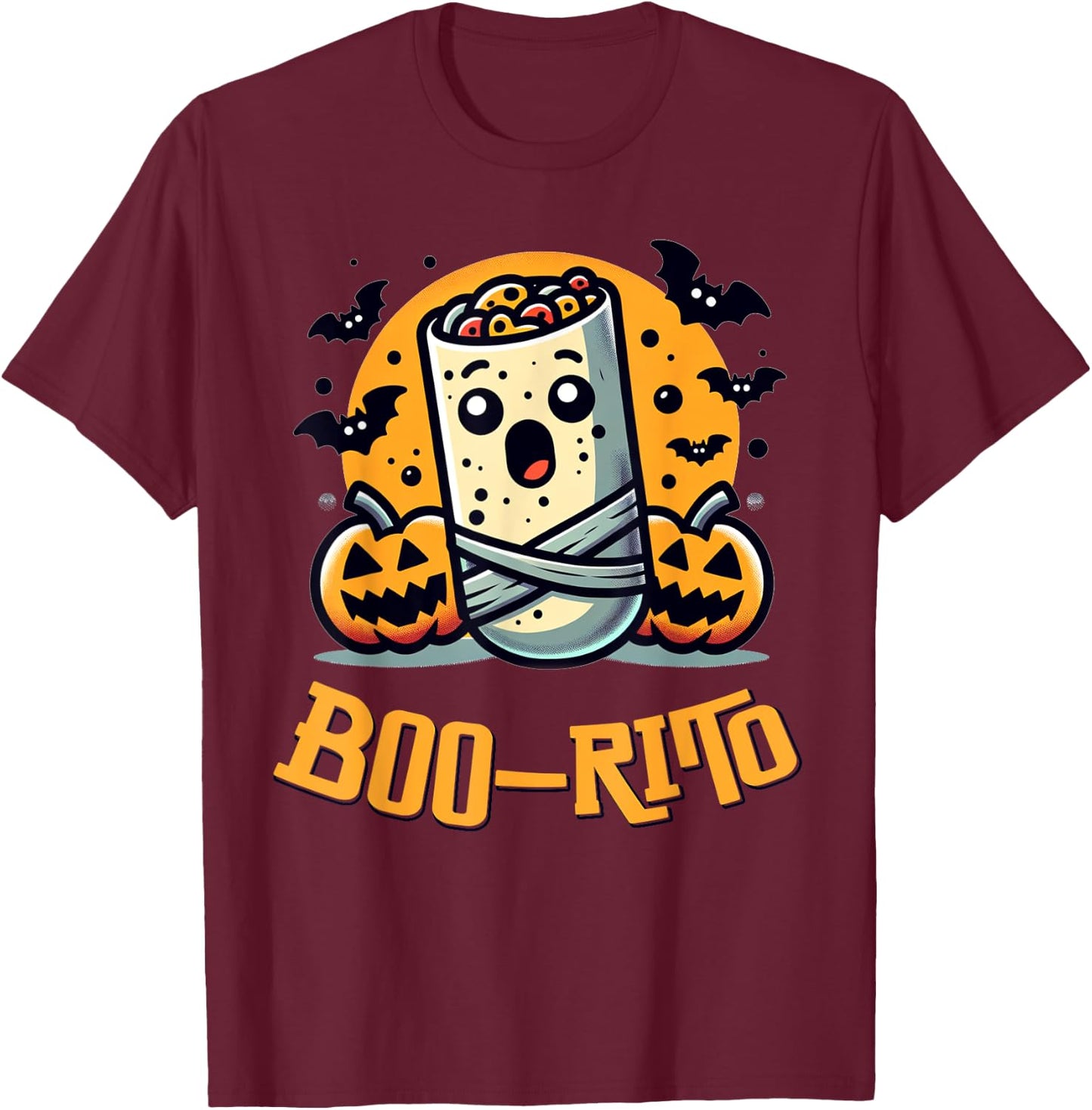 Boo-Rito Funny Mexican Burrito Halloween Costume T-Shirt - T-Shirt | Maroon