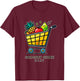 Bright Grocery Store Cart with Food T-Shirt - T-Shirt | Maroon