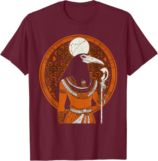 Thoth Egyptian God Egyptian Mythology Pyramid Ancient Egypt T-Shirt - T-Shirt | Maroon