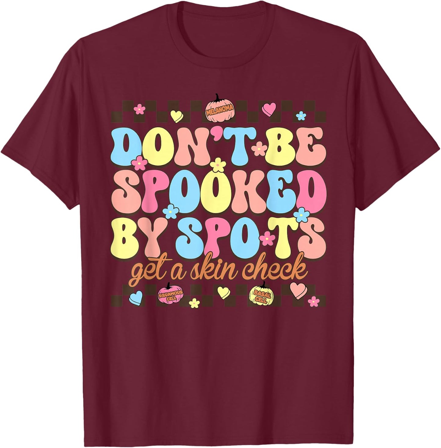 Funny Halloween Dermatology Nurse Spooky Season T-Shirt - T-Shirt | Maroon