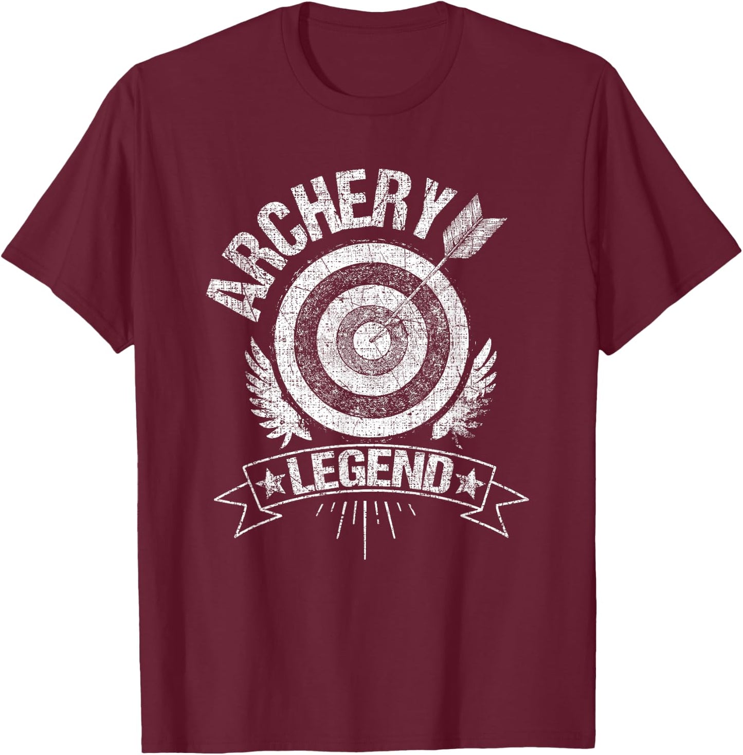 Archery Legend Vintage Bullseye Design T-Shirt - T-Shirt | Maroon