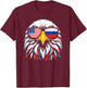 Russia USA Flag Half Russian American Patriotic Eagle Kids Men T-Shirt - T-Shirt | Maroon