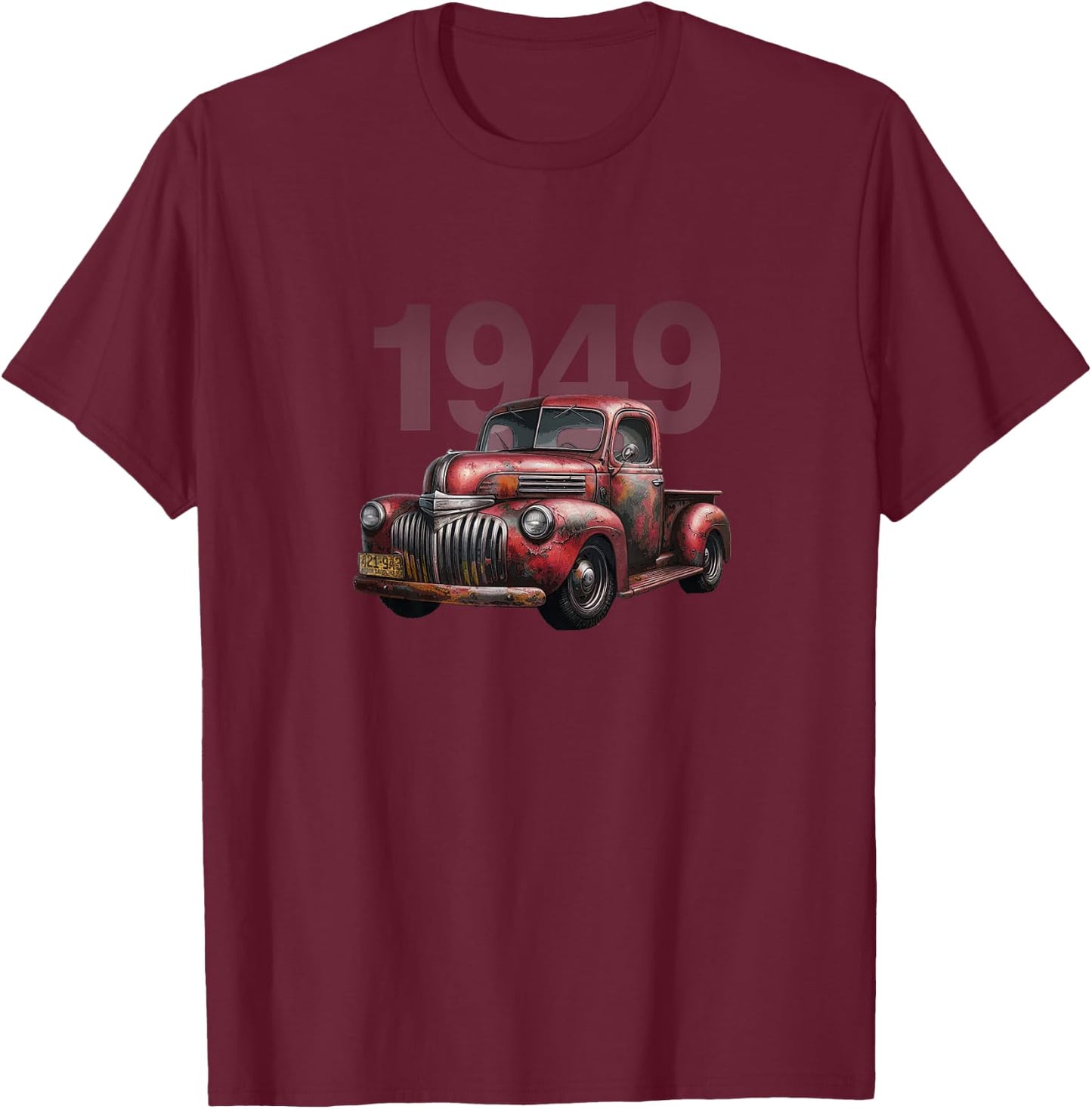 Old Red 1949 Pickup Truck, Vintage Pick Up, Classic Trucks T-Shirt - T-Shirt | Maroon