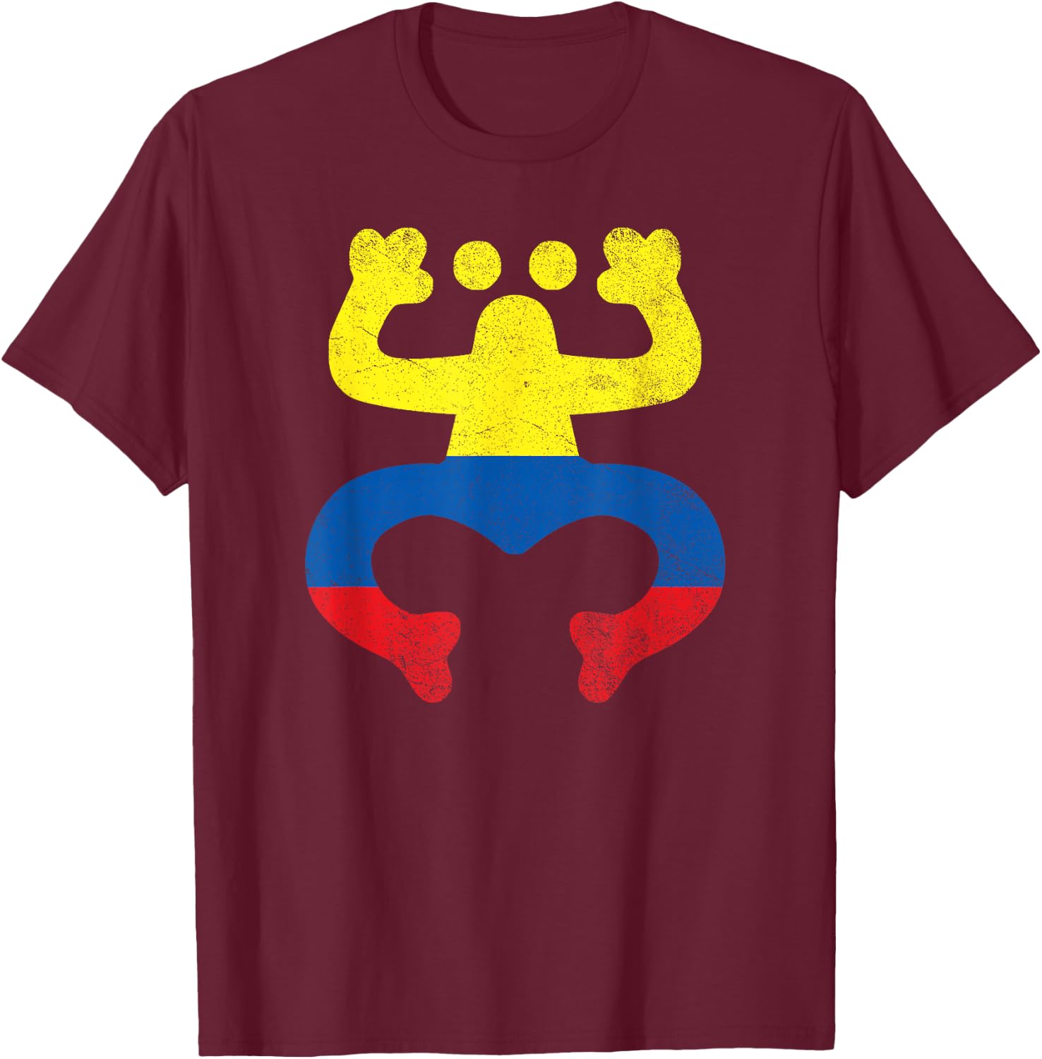 Colombian Puerto Rican Frog Colombia Puerto Rico Coqui Taino , Small, Black T-Shirt - T-Shirt | Maroon