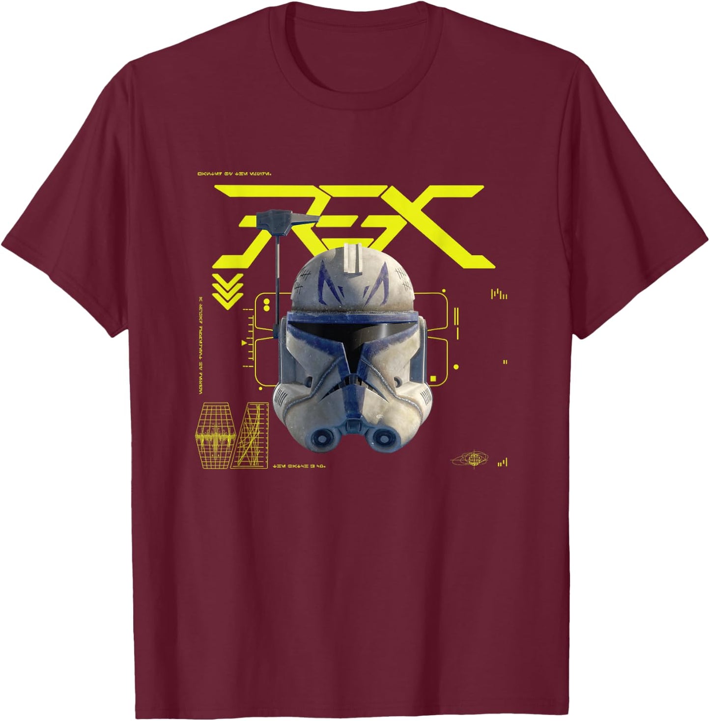 Star Wars The Bad Batch Epic Captain Rex Helmet Chest Poster T-Shirt - T-Shirt | Maroon