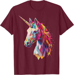 Unicorn Mythical Graphic Fantasy Art Unicorn T-Shirt - T-Shirt | Maroon