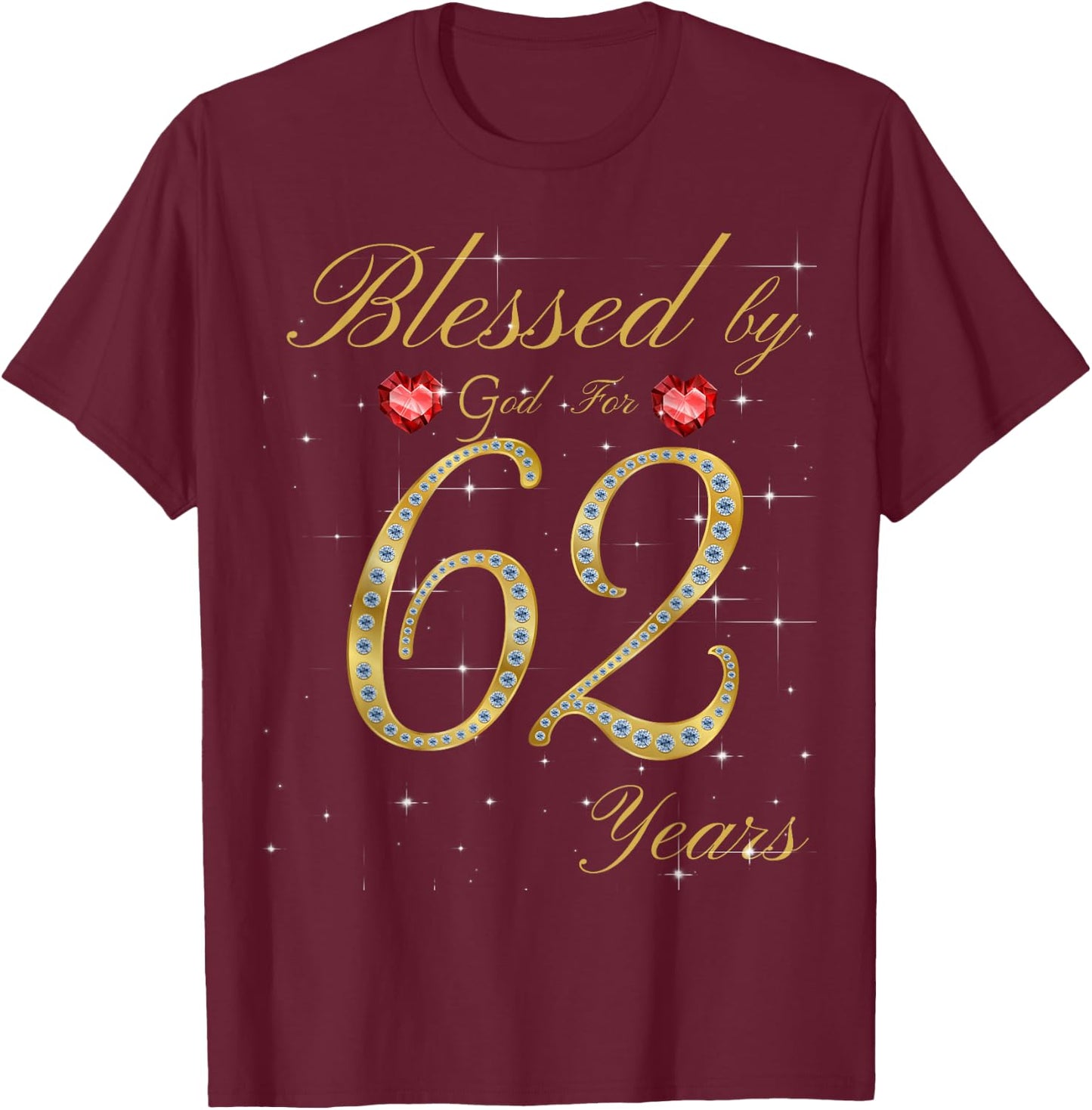 Happy 62nd Birthday Ideas Gods Grace And Mercy Queen T-Shirt - T-Shirt | Maroon
