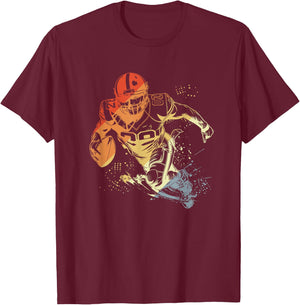 Vintage American Football Leisure Sport T-Shirt - T-Shirt | Maroon