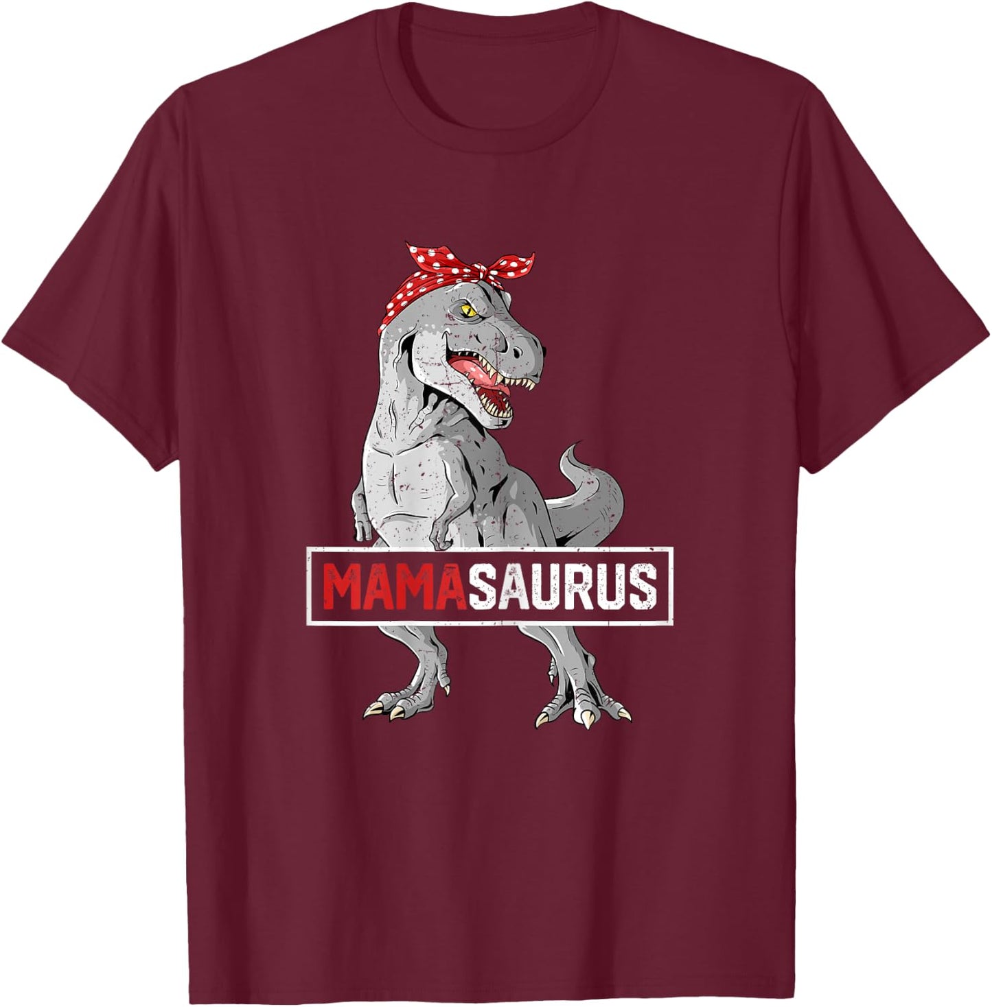 Mamasaurus T Rex Birthday Dinosaur Mommy Family Matching T-Shirt - T-Shirt | Maroon