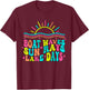 Boat Waves Sun Rays Lake Days Retro Summer vacation T-Shirt - T-Shirt | Maroon
