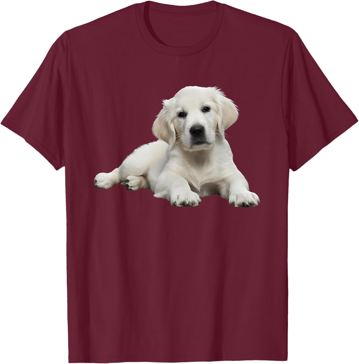 White Lab English Cream Golden Retriever Dog Puppy Mom Girls T-Shirt - T-Shirt | Maroon