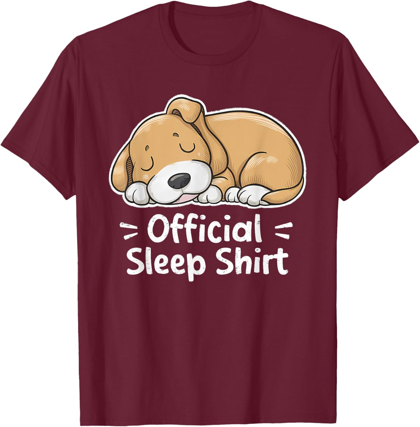 Official Sleep Shirt Dog Pajamas Nightgown Women Kids T-Shirt - T-Shirt | Maroon