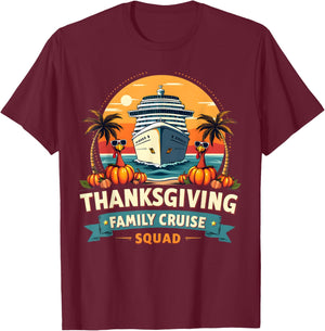 Family Thanksgiving Cruise Squad 2024, Thanksgiving Trip T-Shirt - T-Shirt | Maroon