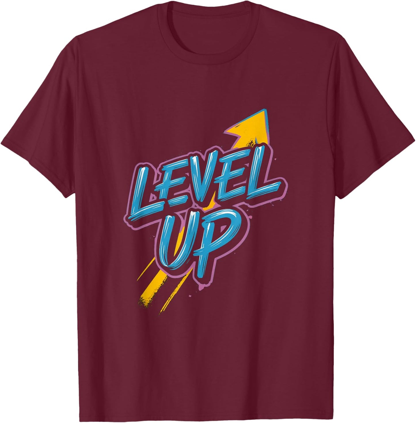 Retro Gaming Level Up Boys Girls Men Women T-Shirt - T-Shirt | Maroon