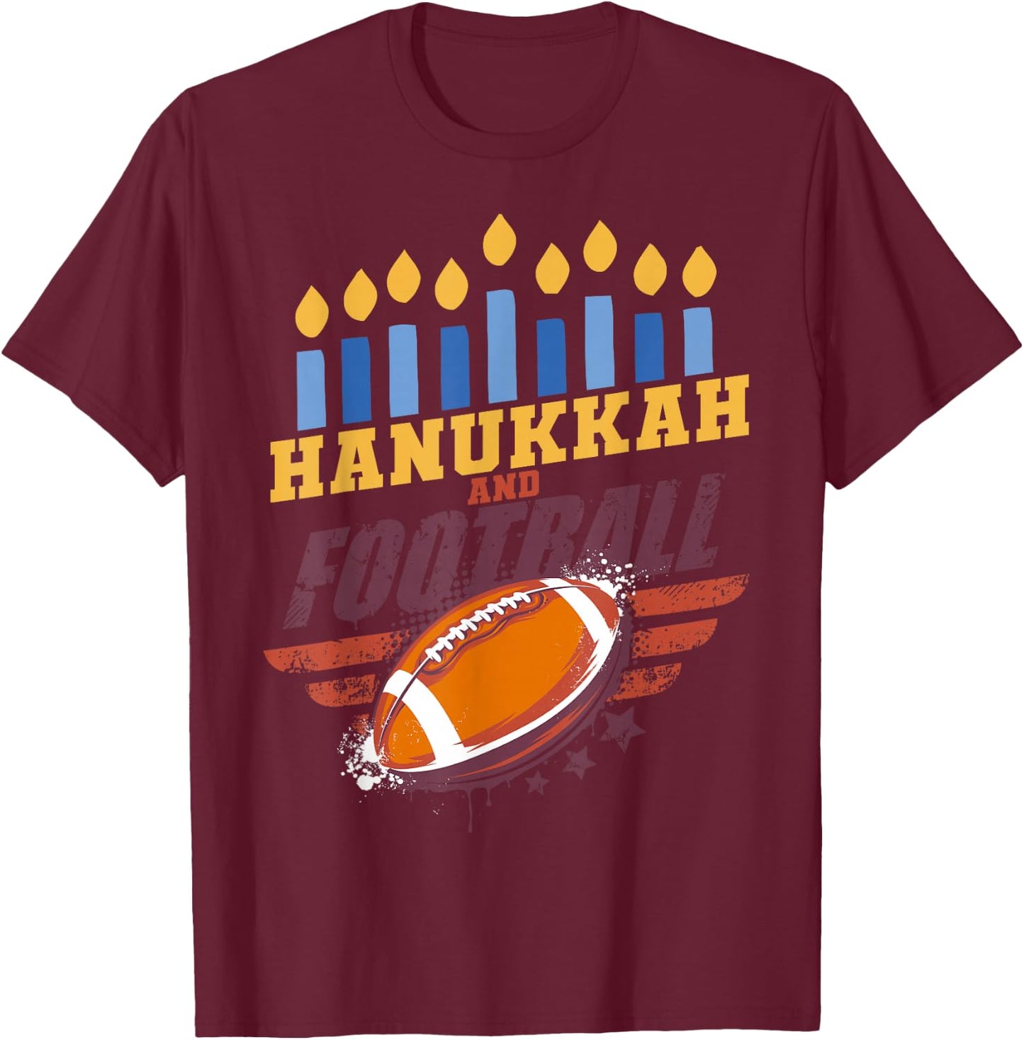 Funny Hanukkah Football Jewish Chanukah Sleeping Boys T-Shirt - T-Shirt | Maroon