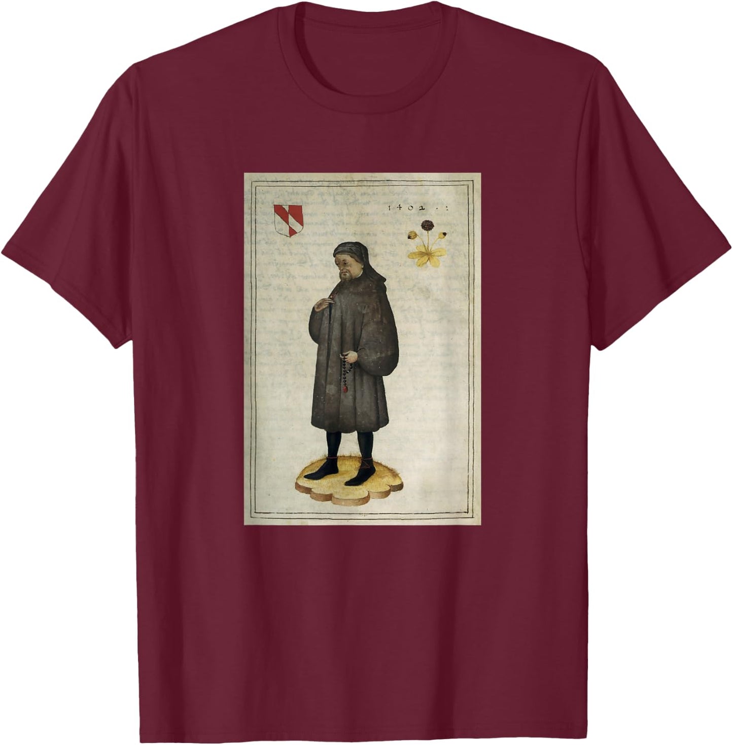 Geoffrey Chaucer T-Shirt - T-Shirt | Maroon