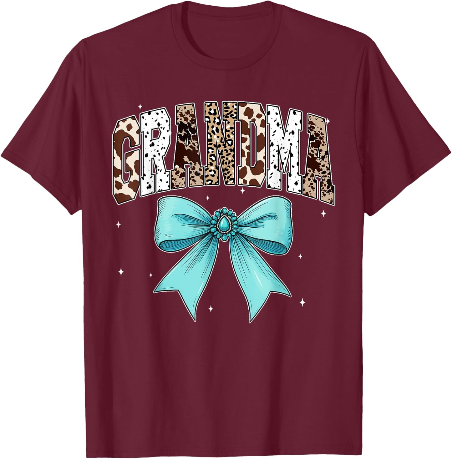 Grandma Western Rodeo Coquette Birthday Girls Family Matchin T-Shirt - T-Shirt | Maroon