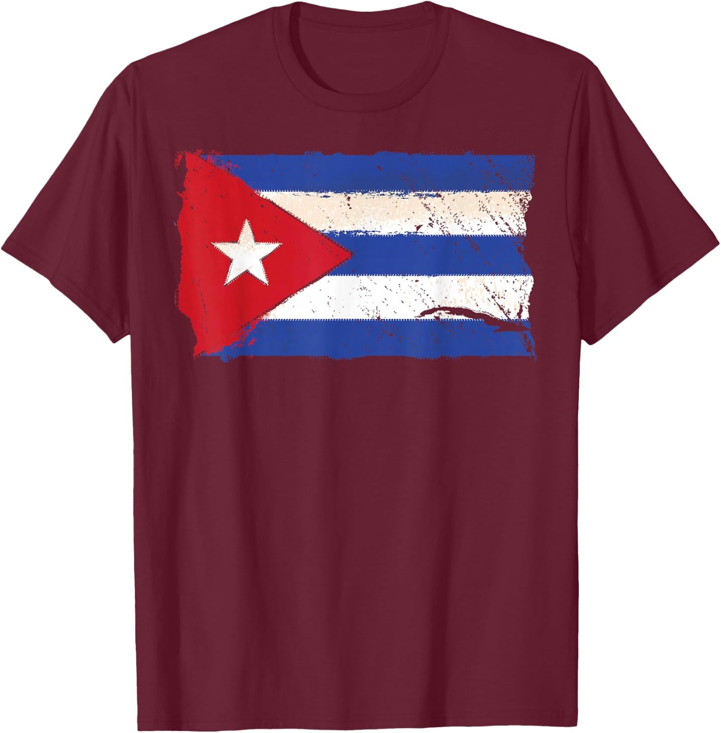 Cuba Shirt Cuban Flag Graphic T-Shirt - T-Shirt | Maroon