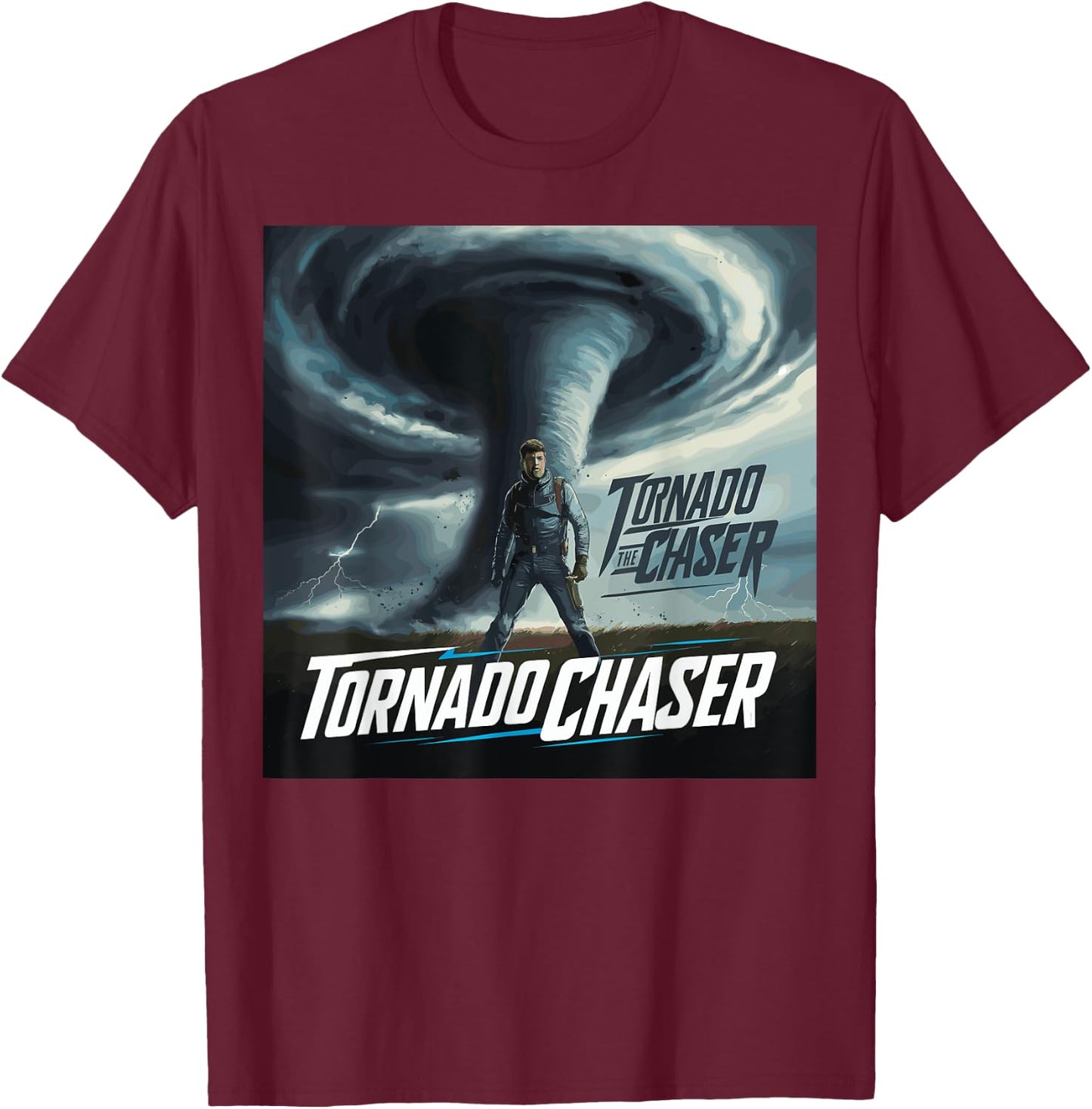 Tornado Costume Tornado Chasers Storm Hunter Storm Tornado T-Shirt - T-Shirt | Maroon