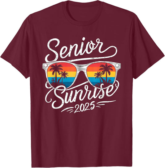 Senior Sunrise Shirts 2025 Seniors shirt of class graduation T-Shirt - T-Shirt | Maroon