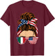 American Italian Patriot Flag Women Girl Italy Grown T-Shirt - T-Shirt | Maroon