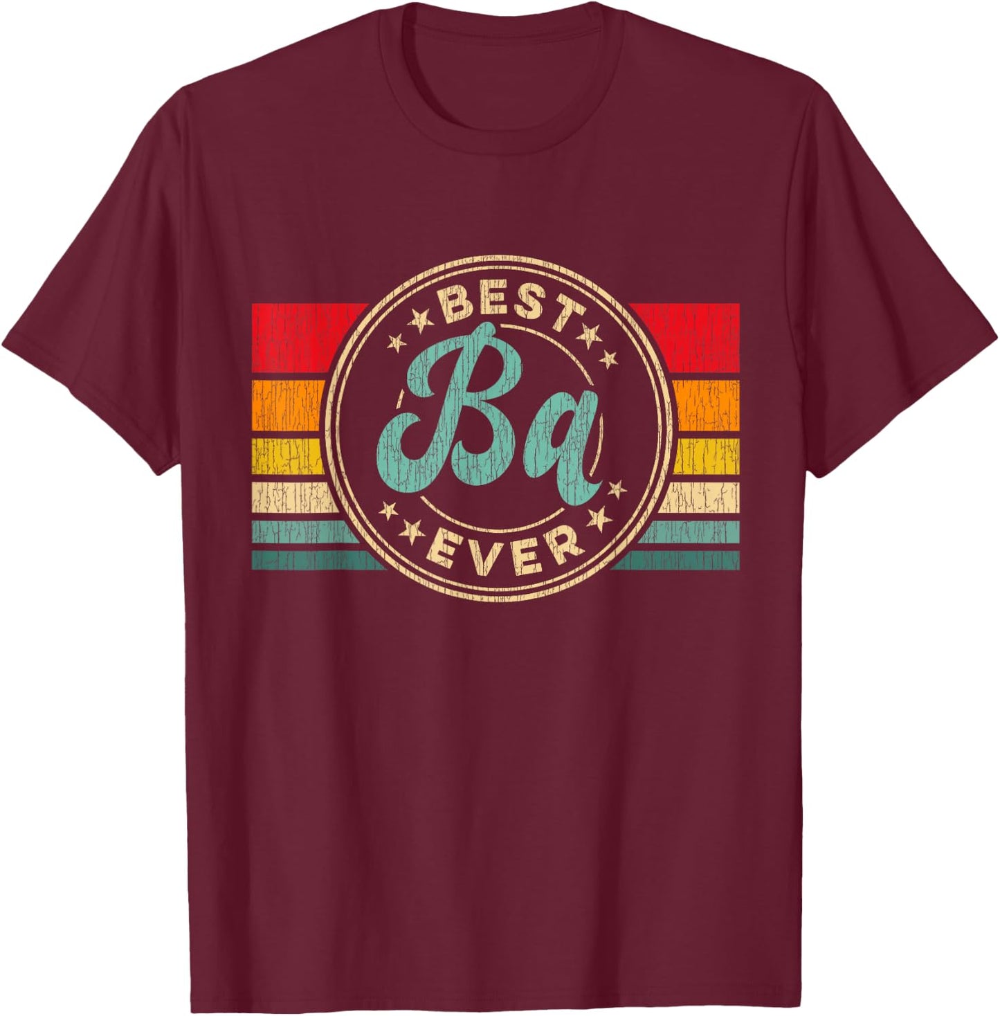 Best Ba Ever Vintage Retro Father's Day Gift T-Shirt - T-Shirt | Maroon