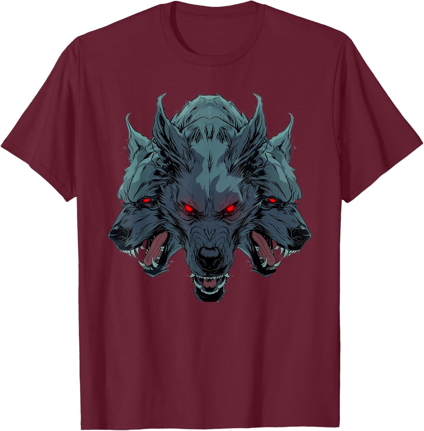 Cerberus Anime T-Shirt - T-Shirt | Maroon