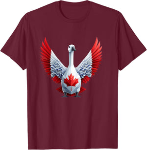 Canada Day Maple Leaf Canadian Goose For Friends Family T-Shirt - T-Shirt | Maroon