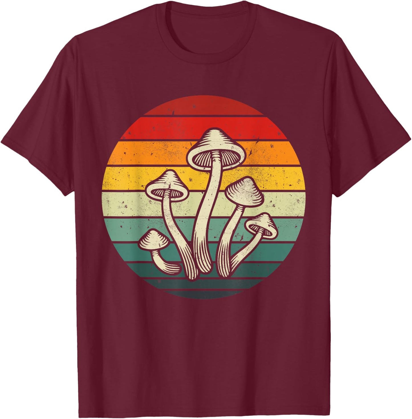Vintage Retro Mushroom 80s 90s Mushroom Lovers Funny Food T-Shirt - T-Shirt | Maroon