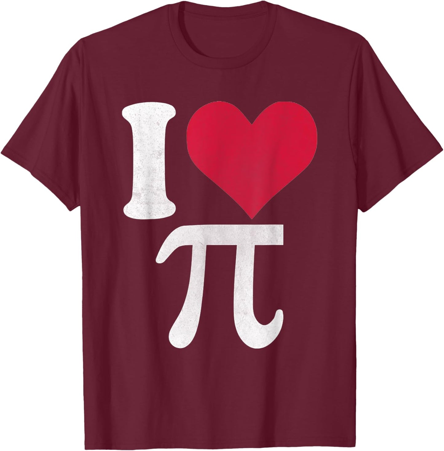 I Love Pi Vintage Retro Infinity Math Pi Day Heart T-Shirt - T-Shirt | Maroon