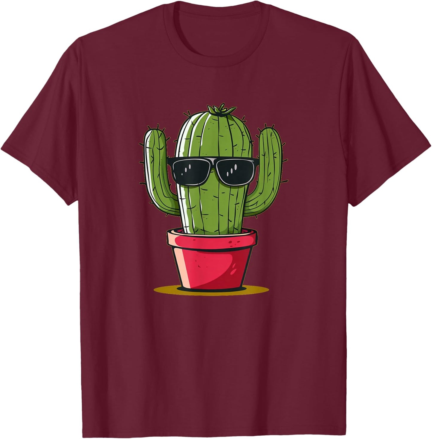 Awesome Sunglasses Cactus for Man and Woman T-Shirt - T-Shirt | Maroon