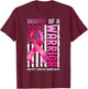 Daughter Of A Warrior Breast Cancer USA Flag Awareness Pink T-Shirt - T-Shirt | Maroon