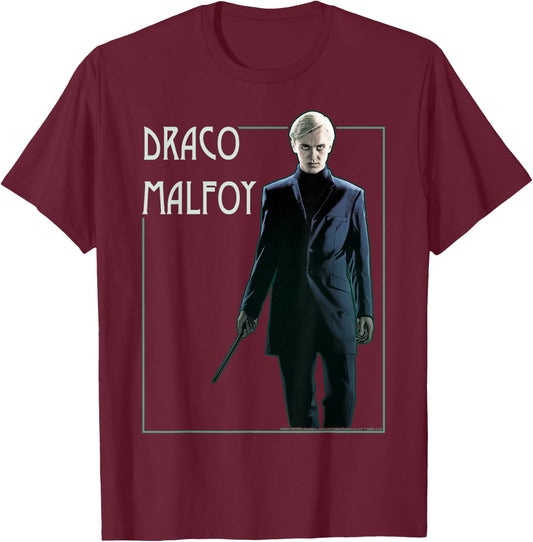 Harry Potter Draco Malfoy Simple Framed Portrait T-Shirt - T-Shirt | Maroon