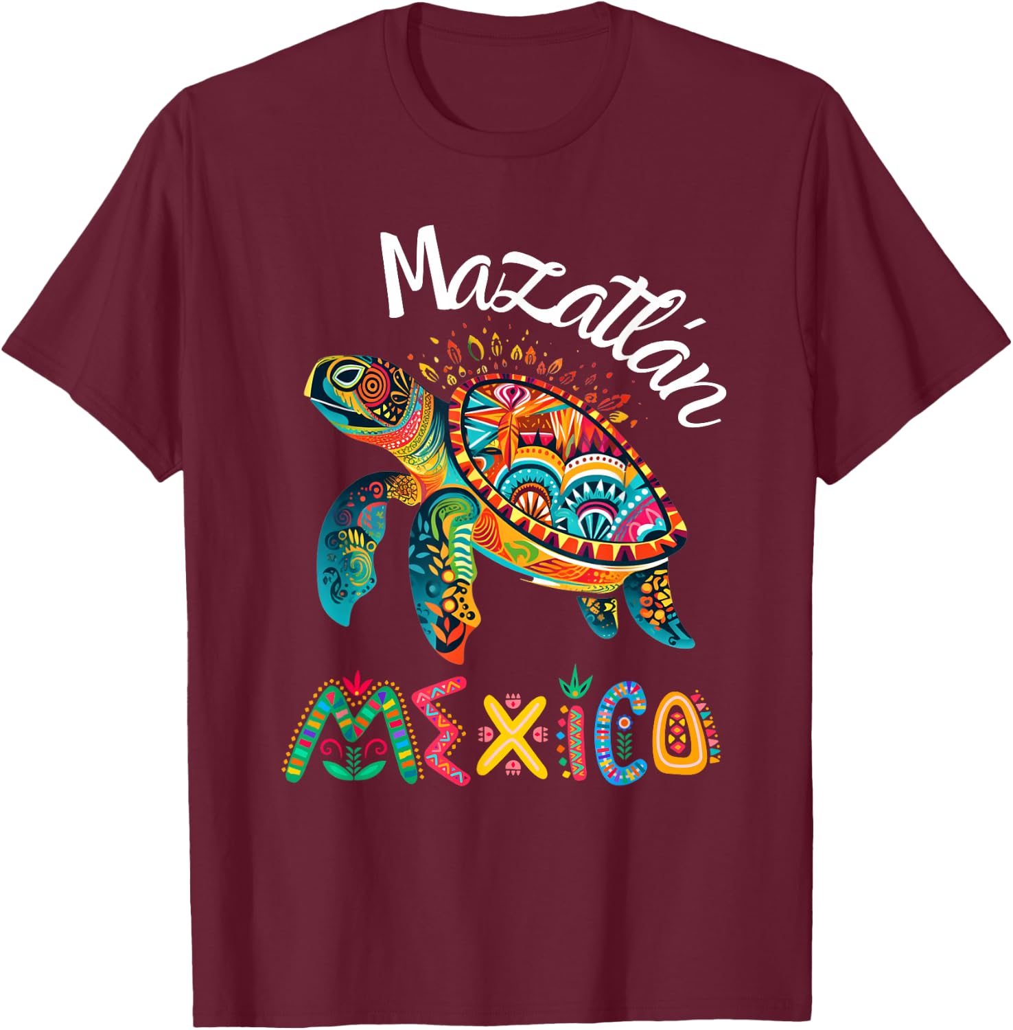 Turtle Mexico Mazatlán T-Shirt - T-Shirt | Maroon