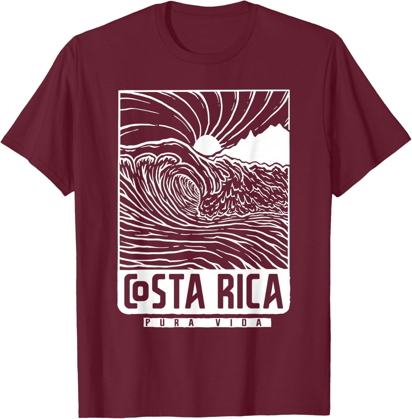 Costa Rica Pura Vida T-Shirt - T-Shirt | Maroon