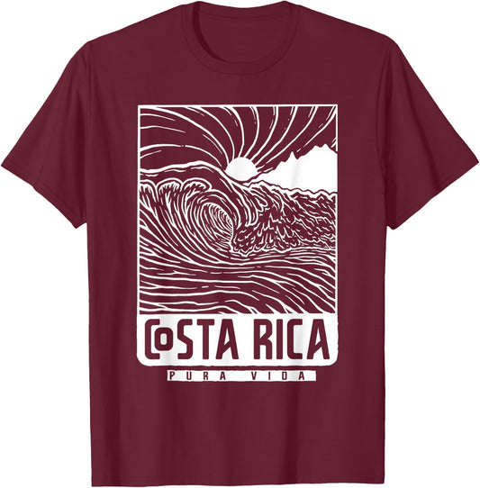 Costa Rica Pura Vida T-Shirt - T-Shirt | Maroon