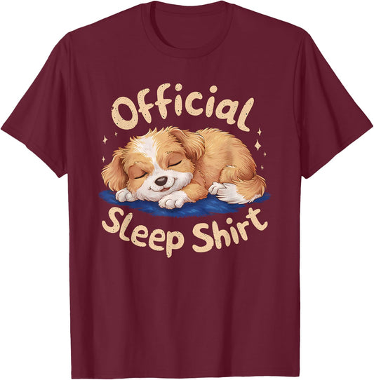 Official Sleep Shirt Dog Pajamas Nightgown T-Shirt - T-Shirt | Maroon